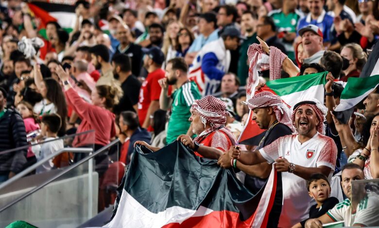 At World Cup Soccer Game, Palestinian Emblems Abound
